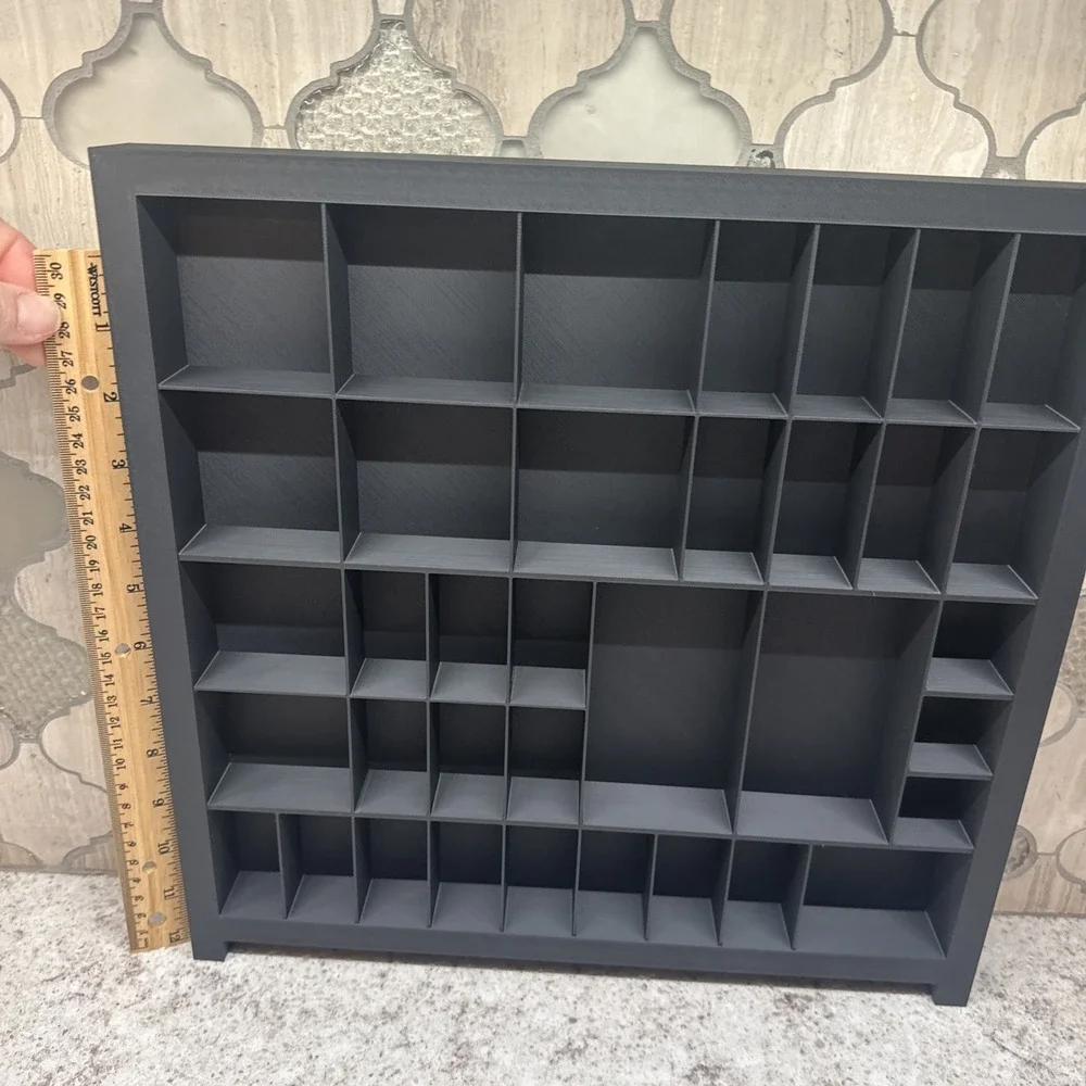 Trinket Shelf Tray Display 1:12 Black Miniatures Dollhouse Minis 13.5
